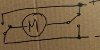 Handgezeichneter Schaltplan mit Motor
