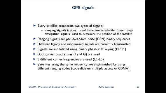 Präsentationsfolie über GPS-Signale