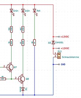 Schaltplan mit LEDs und Transistoren