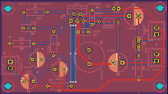 PCB-Layout eines Audio-Verstärkers