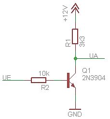 Schaltplan mit Transistor und Widerständen