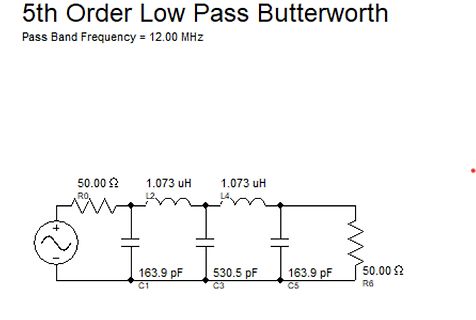 5th Order Low Pass Butterworth Filter Schaltplan