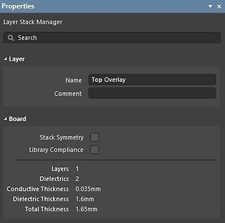 Software-Eigenschaften eines Layer Stack Managers