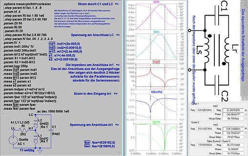 Screenshot einer Simulationssoftware mit Schaltplan und Diagrammen