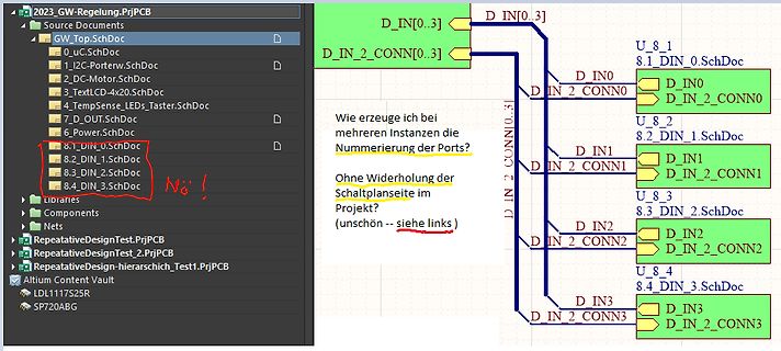 Screenshot einer EDA-Software mit Schaltplan und Dateiliste