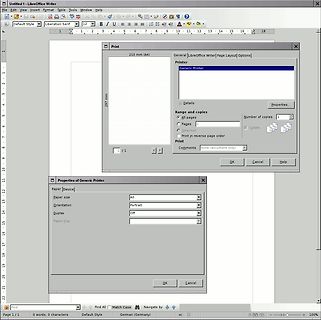 Druckdialog von LibreOffice Writer