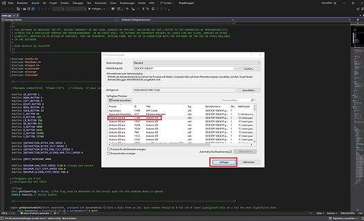 Screenshot eines Dialogfensters in einer Softwareumgebung