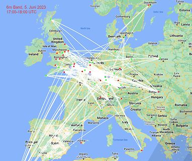 Karte von Europa mit Flugverbindungen
