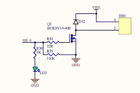 Schaltplan mit MOSFET und LED