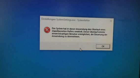 Abfotografierte Windows Fehlermeldung
