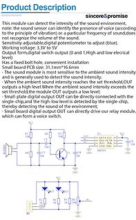 Produktbeschreibung und Schaltplan eines Sound-Sensormoduls