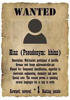 Wanted-Poster für Forenmitglied hhinz