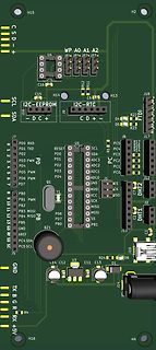 Leiterplatten-Layout eines Mikrocontroller-Boards