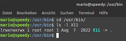 Terminal-Screenshot mit Verzeichnisinhalt
