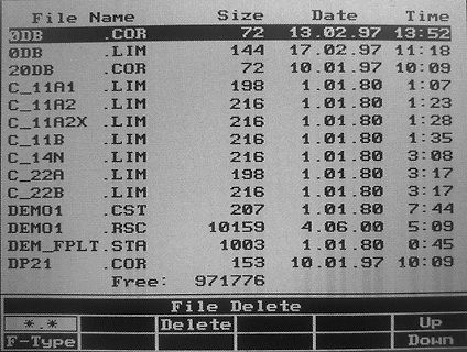 Abfotografierte Dateiliste auf einem Monitor