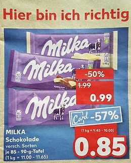 Milka Schokolade Werbeangebot