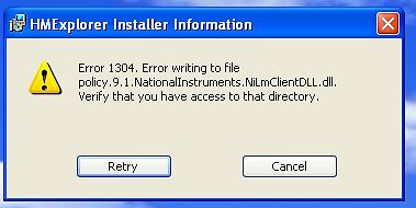 Fehlermeldung HME xplorer Installer