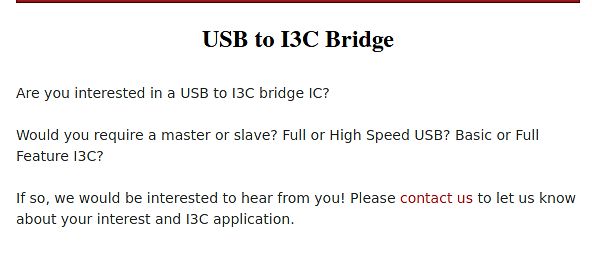 Textanzeige zu einem USB zu I3C Bridge IC