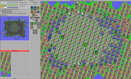 Screenshot des Spiels SimCity (oder ähnlicher Städtebau-Simulator)