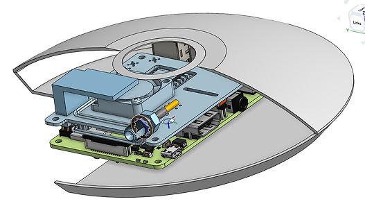 3D-CAD-Modell eines elektronischen Geräts mit Gehäuse