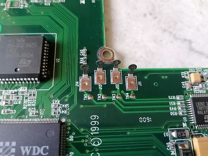 Nahaufnahme einer Leiterplatte mit SMD-Bauteilen