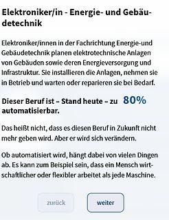Text über Automatisierung des Berufs Elektroniker/in