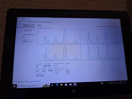 Foto eines Computerbildschirms mit Task-Manager