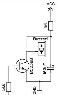 Schaltplan einer Summer-Schaltung mit Transistor