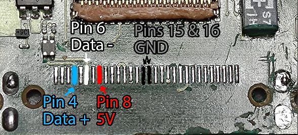 Leiterplatte mit Pin-Beschriftungen