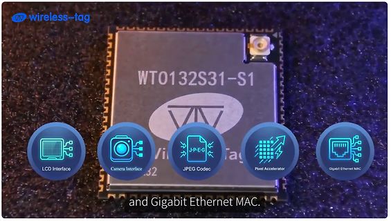 Mikrocontroller WT0132S31-S1 mit Funktionsgrafiken