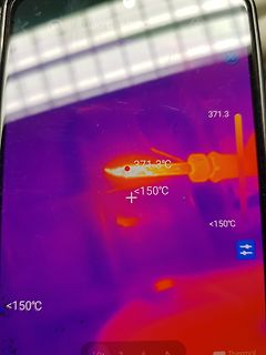 Abfotografiertes Wärmebild auf einem Smartphone-Display