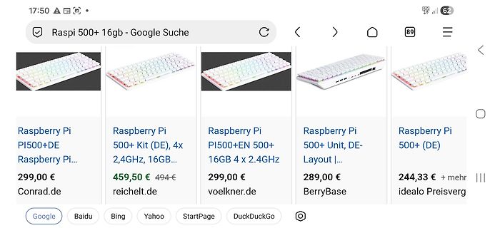 Google Suchergebnisse für Raspberry Pi 500
