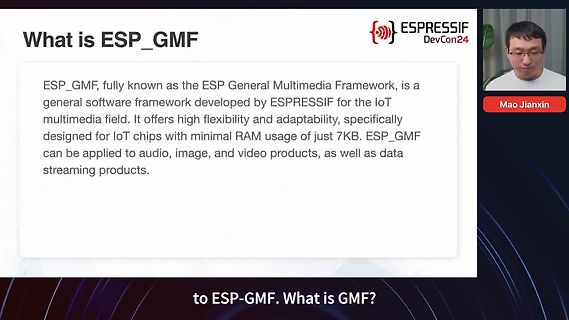 Präsentationsfolie über ESP_GMF Framework