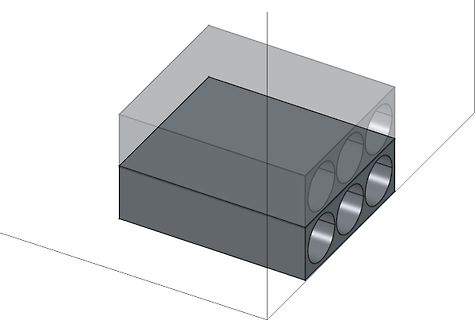 3D-CAD-Modell eines Bauteils mit Bohrungen