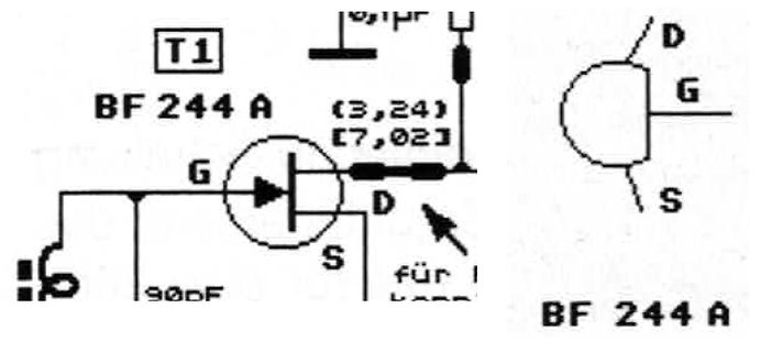 Schaltplan eines BF 244 A MOSFETs