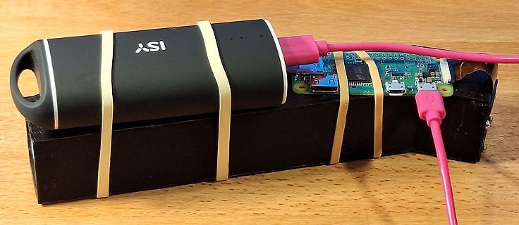 Zusammengebundener Akku mit Powerbank und Platine