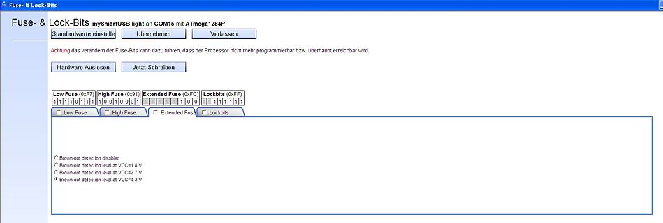 Software zur Einstellung von Fuse- und Lock-Bits