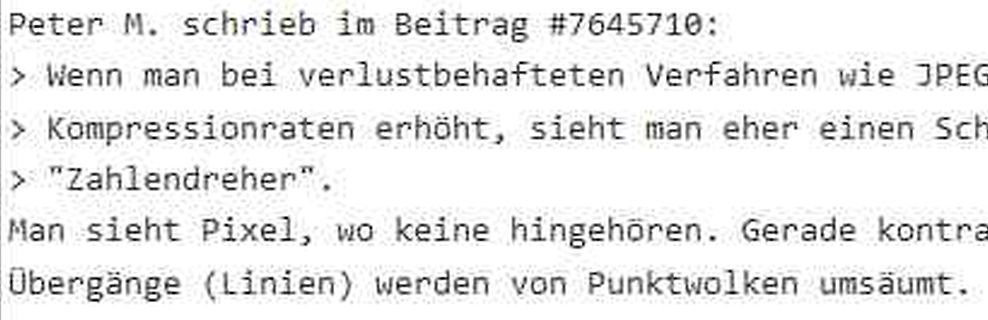 Textausschnitt aus einem Internetforum