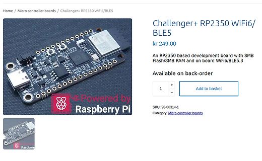 Challenger+ RP2350 WiFi6/BLE5 Mikrocontroller-Board