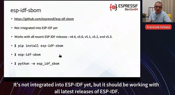 Präsentationsfolie zu esp-idf-sbom