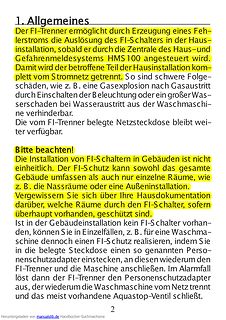 Textauszug zu FI-Trennern und HMS 100 Systemen