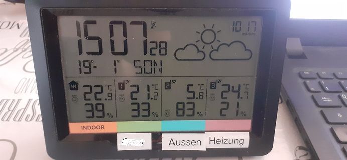 Display einer Wetterstation
