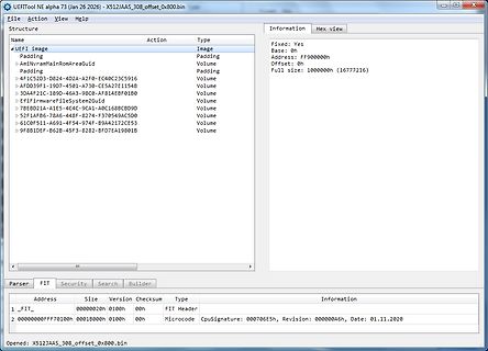 UEFI Firmware Analyse Software Ansicht