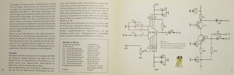 Foto einer aufgeschlagenen Buchseite mit Schaltplan