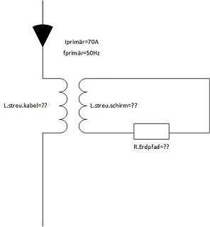 Skizze eines Stromkreises mit Stromwerten