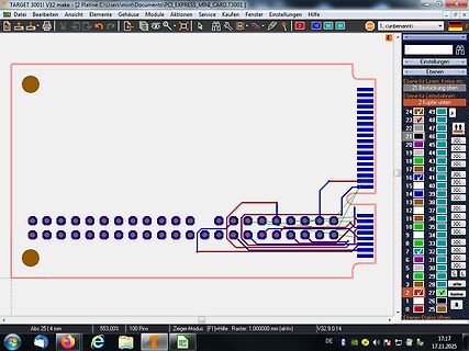 CAD-Ansicht eines Leiterplatten-Layouts