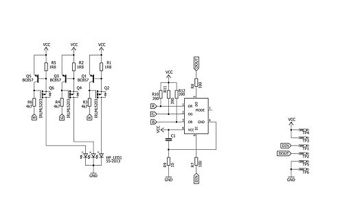 Schaltplan einer LED-Ansteuerung mit Transistoren und IC