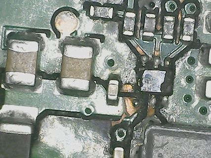 Makroaufnahme einer Leiterplatte mit SMD-Bauteilen