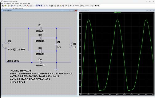 LTspice Simulation Schaltplan und Wellenform