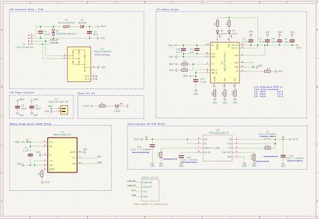 Schaltplan LiPo-Ladegerät und ESP32-Anbindung
